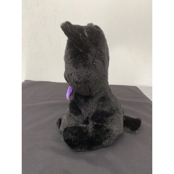 Kellytoy 2017 12” Cat Plush Black Halloween Purple Bow Plastic Eyes Scuffed - Picture 4 of 7